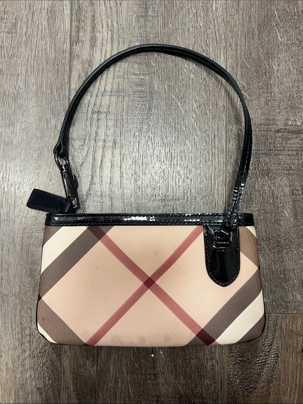 Burberry Nova Check Wristlet Clutch Mini Purse Beige/Black